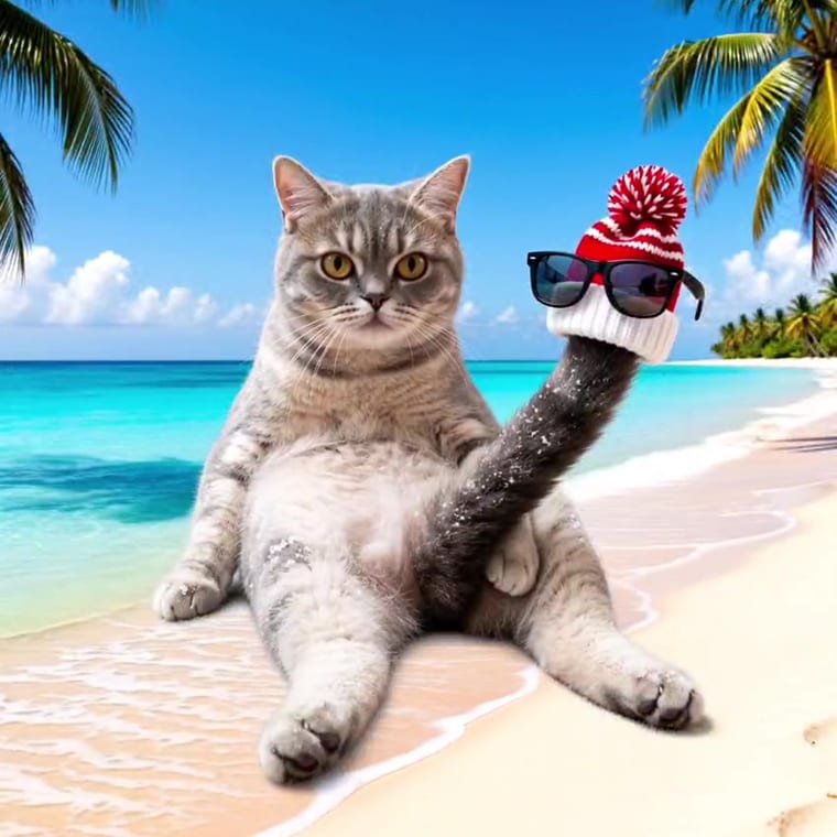 Santa hat, shades — Tropics